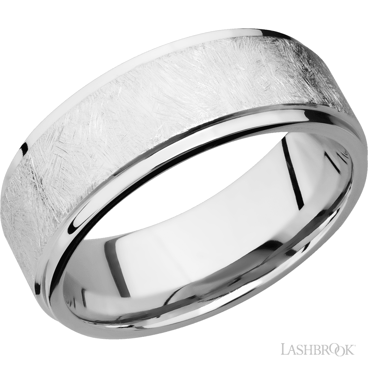 14K White Gold with Distressed, Polish Finish