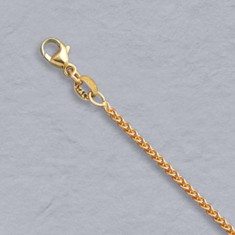 14k Yellow Gold 1.5mm Natural Round Wheat Chain
