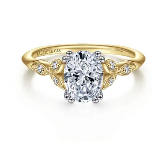 Yellow Gold Oval Natural Diamond Ring
