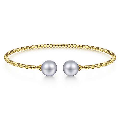 14 Karat Yellow Gold Bracelet with Pearls