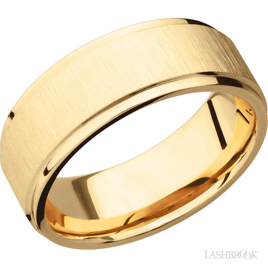 14K Yellow Gold with Crosssatin, Polish Finish