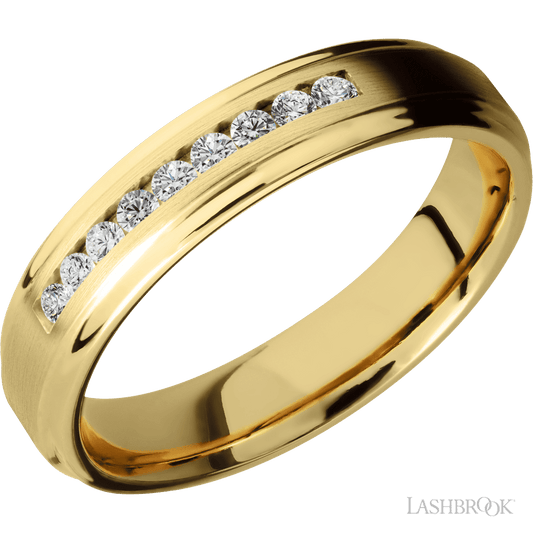 14K Yellow Gold with Satin, Polish Finish