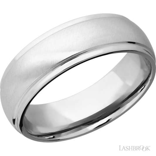 14K White Gold with Angle-satin, Polish Finish