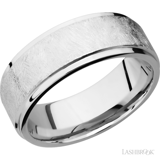 14K White Gold with Distressed, Polish Finish