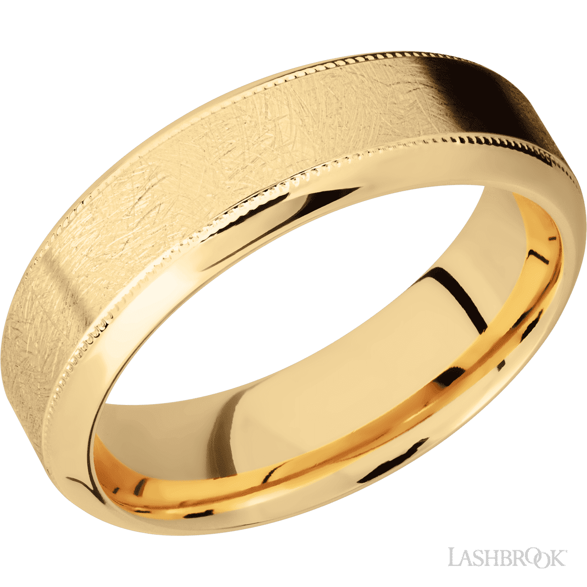 14K Yellow Gold with Distressed, Polish Finish