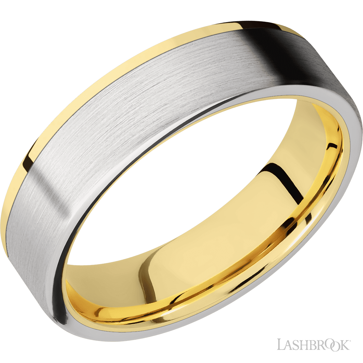 14K Yellow Gold with Polish Finish and Cobalt Chrome Inlay