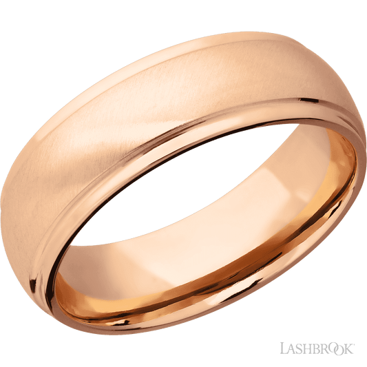 14K Rose Gold with Angle-satin, Polish Finish