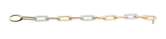 14k Two Tone Gold Diamond Bracelet