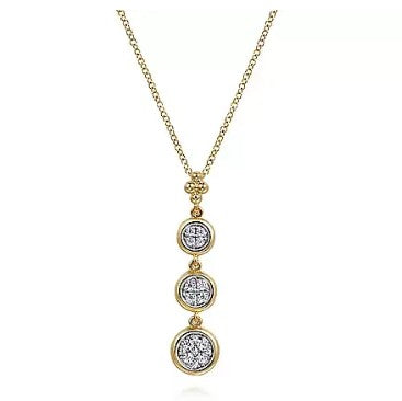 Lady's Two Tone 14 Karat Graduating Necklace