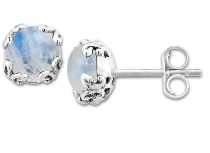 Sterling Silver 7mm Round Gemstone Studs