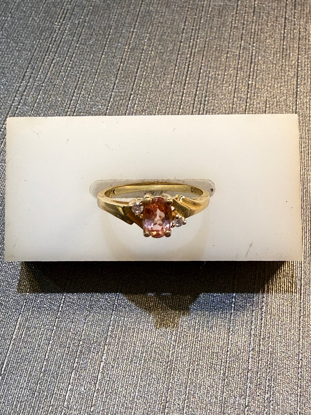 Light Pink Topaz and Diamond Fashion Ring