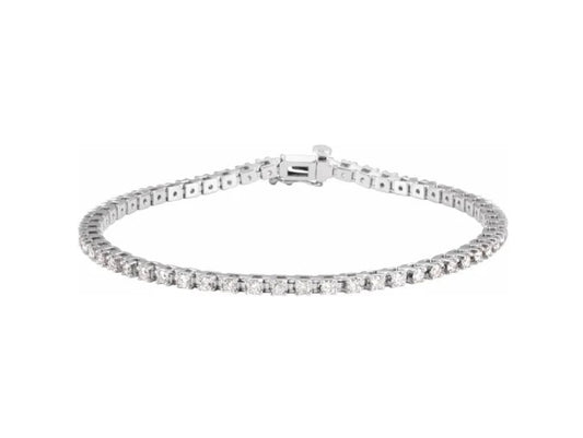 Lady's White 14 Karat Tennis Bracelet