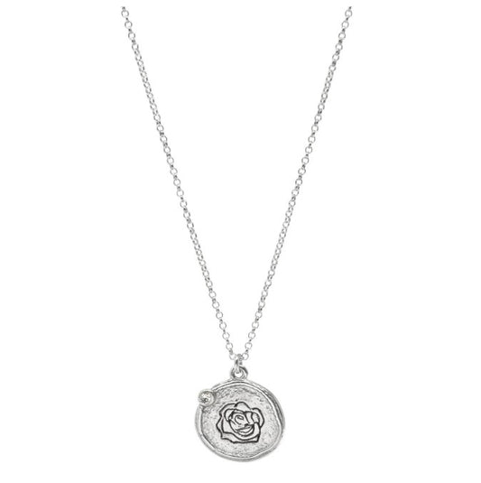 Sterling Silver Rose Necklace