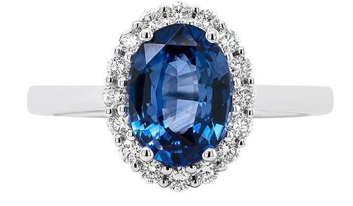 14k White Gold Fashion Ring with Sapphire