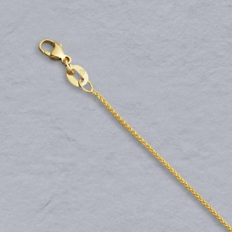 14k Yellow Gold Natural Round Wheat Chain