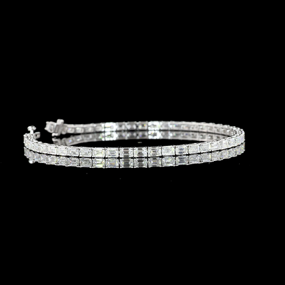 Lab Grown Emerald Cut Tennis Bracelet