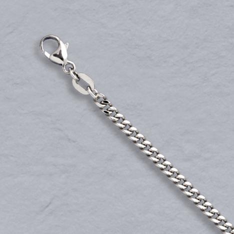 Platinum Diamond Cut Curb Chain