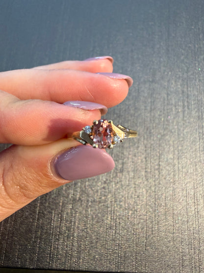 Light Pink Topaz and Diamond Fashion Ring