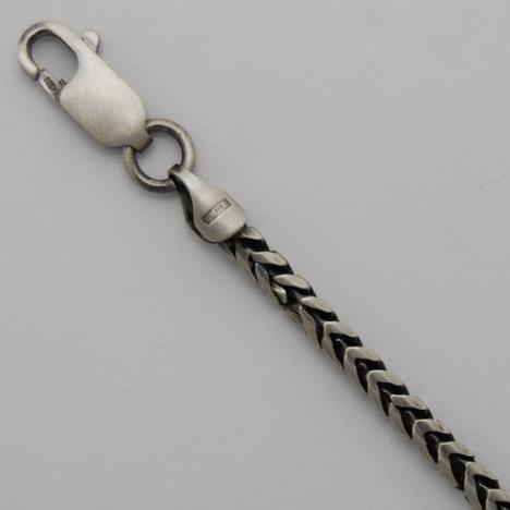 Sterling Silver Gun Metal Franco Chain