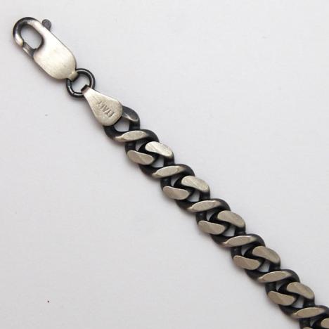 Sterling Silver Fancy Gun Metal Curb Chain
