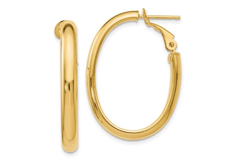 Lady's Yellow 14 Karat Medium Hoop Earrings