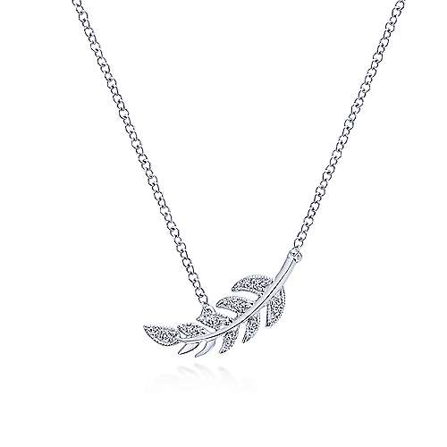 Lady's White 14 Karat Wing Pendant