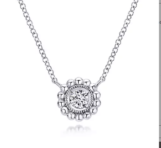 Lady's White 14 Karat Bezel Pendant