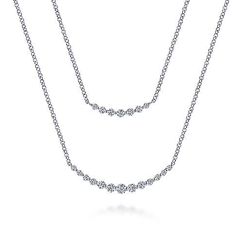 Lady's White 14 Karat Layered Necklace