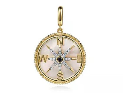 Compass Mother of Pearl Medallion