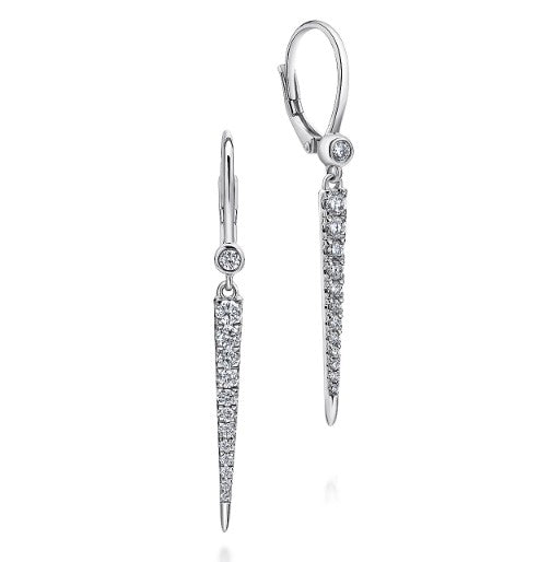 Lady's White 14 Karat Spike Earrings