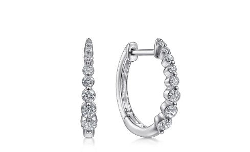 Lady's White 14 Karat Huggie Earring