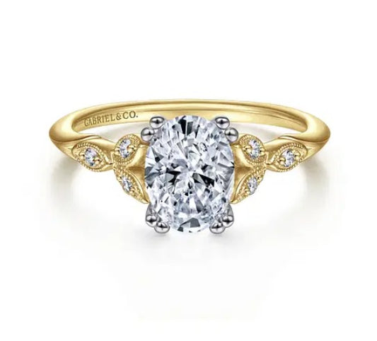 Yellow Gold Oval Natural Diamond Ring