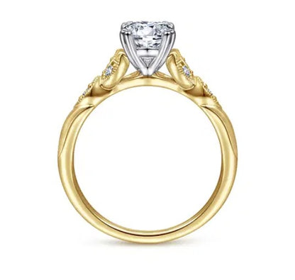 Yellow Gold Oval Natural Diamond Ring