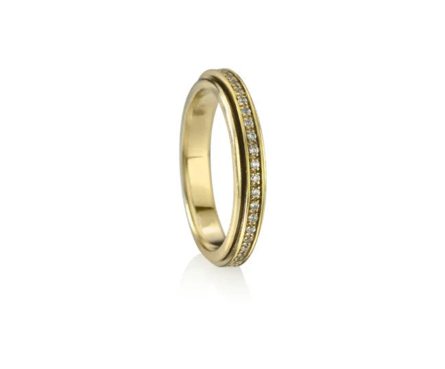 Meditation Ring 14k Vermeil with CZ Size 9