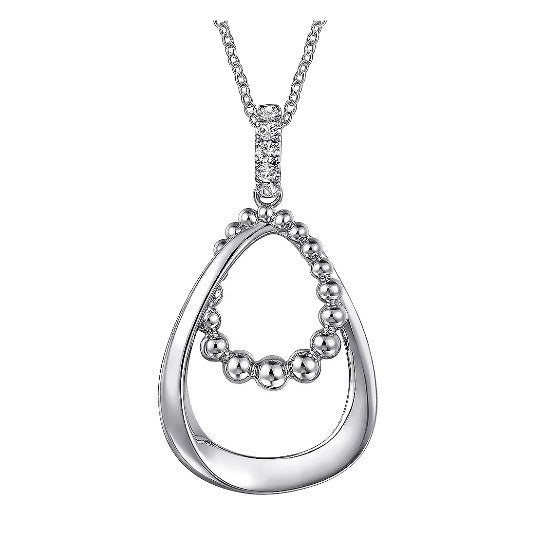 Sterling Silver Pendant with White Sapphire