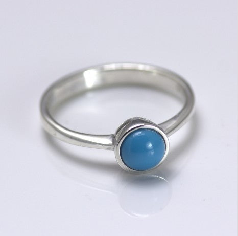 Sterling Silver Ring With Round Turquoises