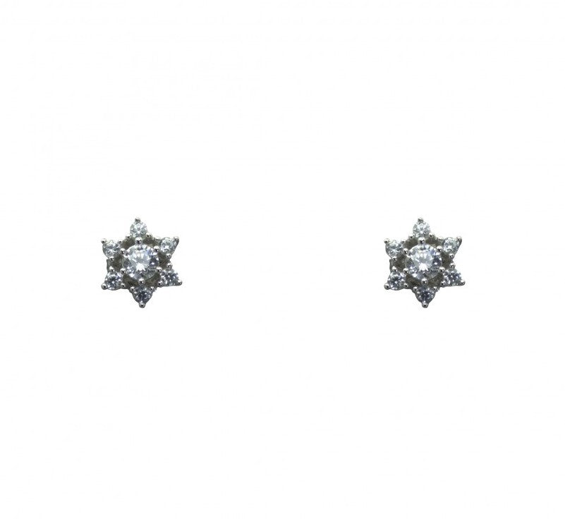 Sterling Silver Stud Earrings with CZ