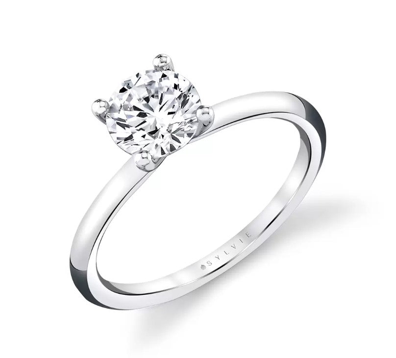 Lady's White 14 Karat Engagement Ring