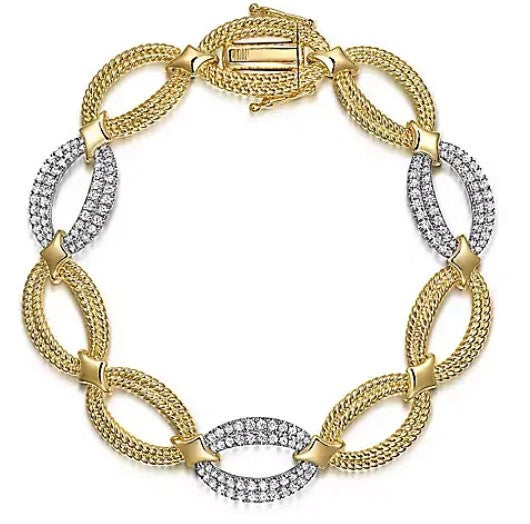 14k Two Tone Diamond Bracelet